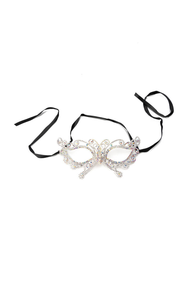 ATHALIA BLACK RHINESTONE MASK