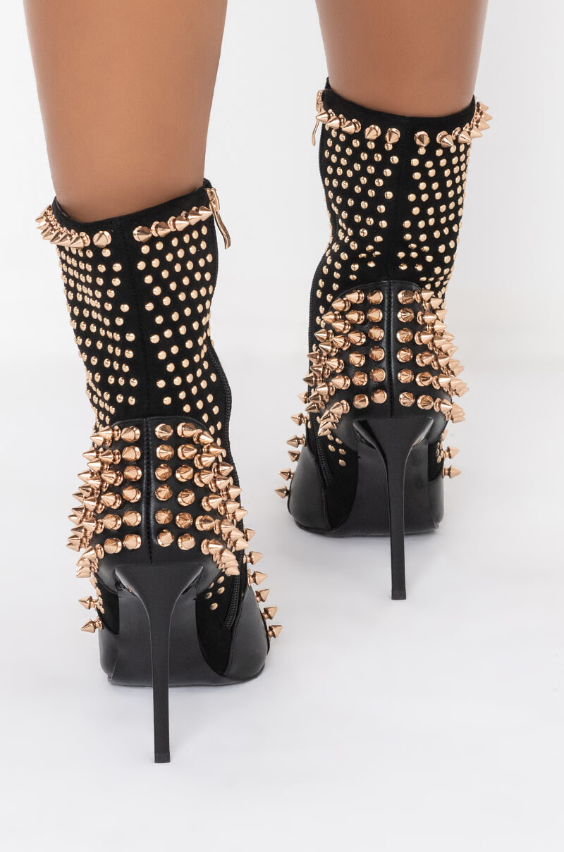AZALEA WANG DANCIN WITH THE DEVIL STILETTO BOOTIE IN BLACK